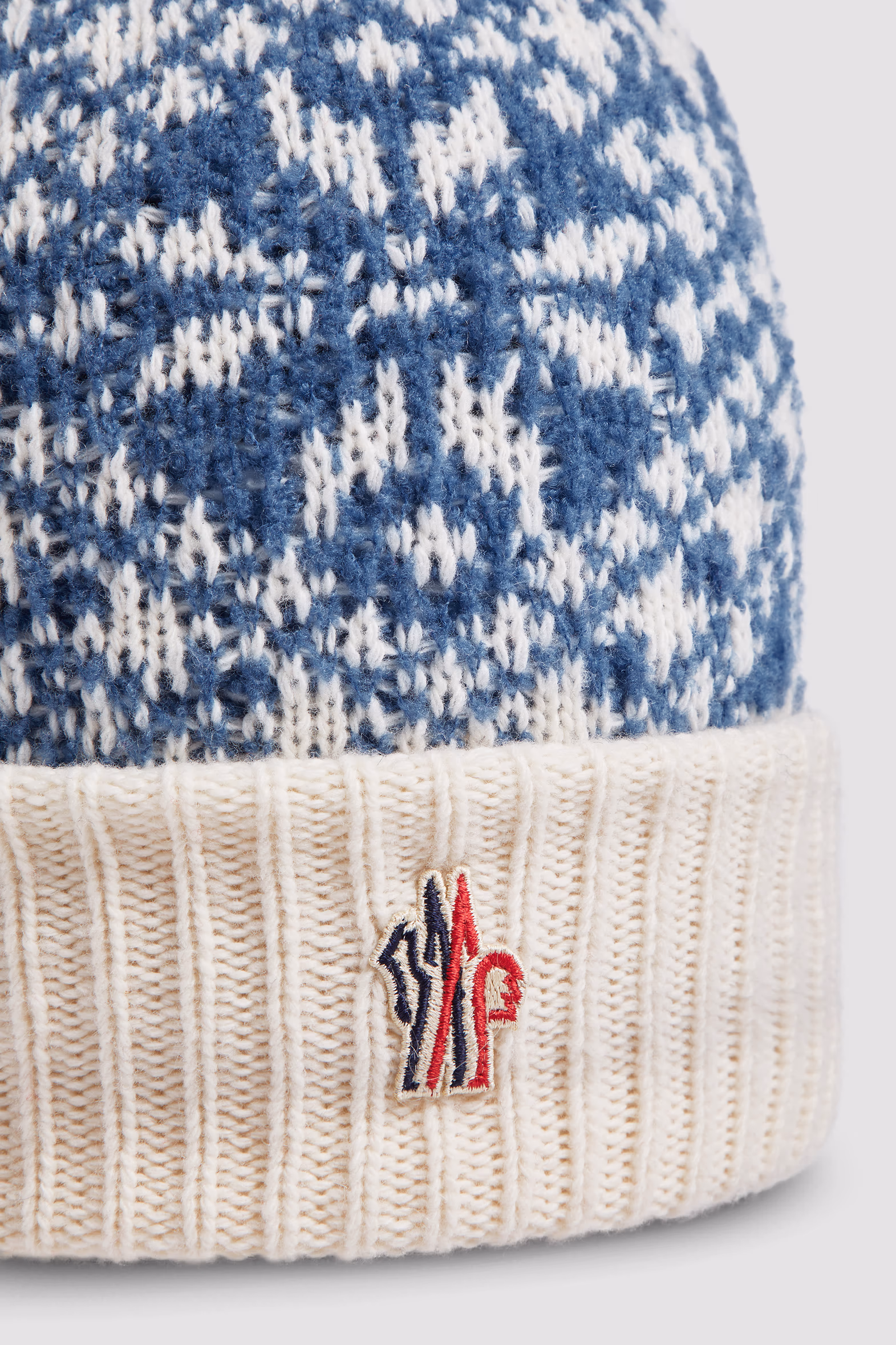 Gorro con pompón de lana de bouclé Niña Blanco & Azul Claro Moncler 2
